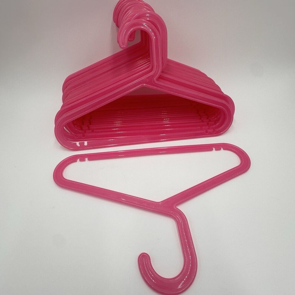 IKEA BAGIS Childrens Clothes Hangers Anna Efverlund Neon Pink Lot of 21 Vintage